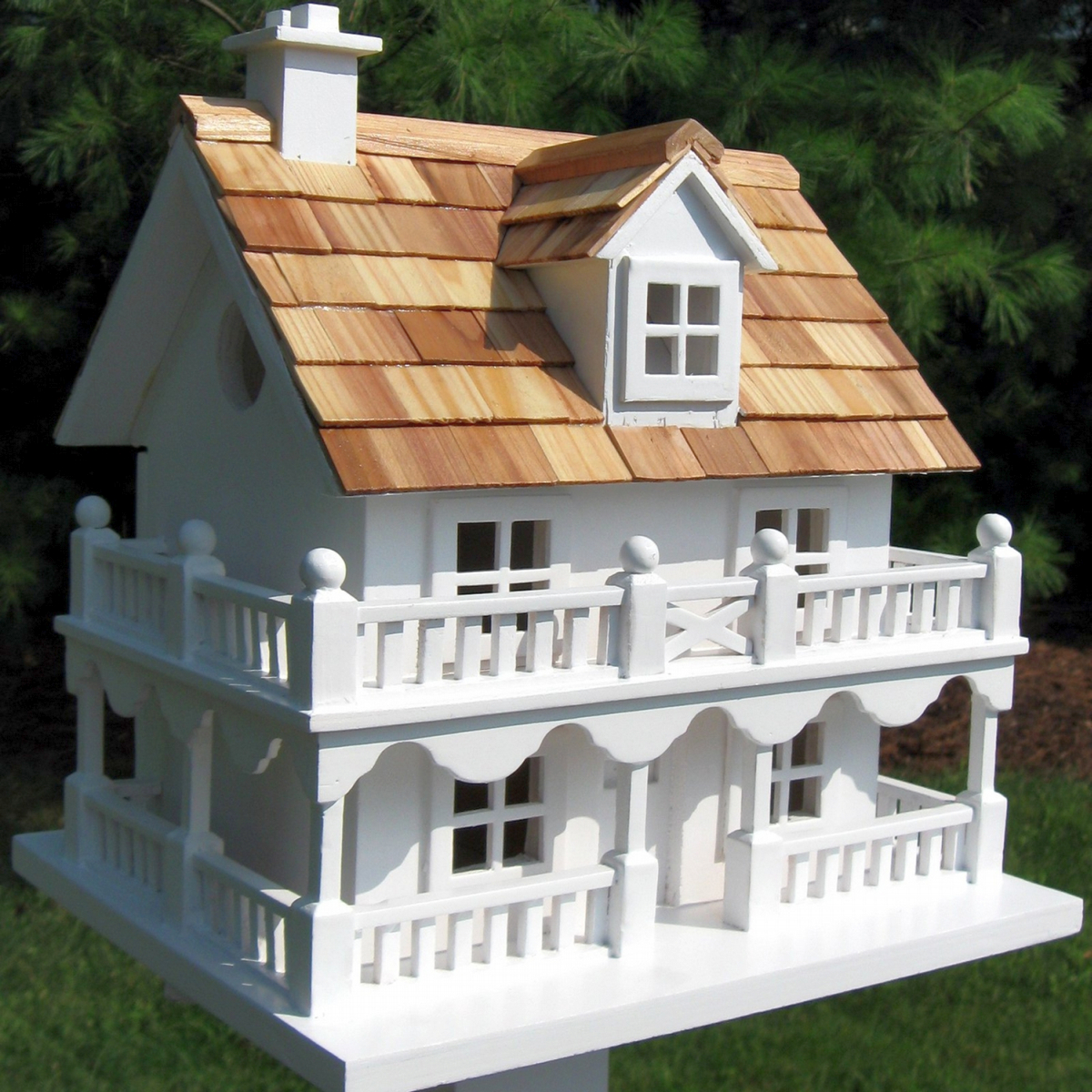 Classic Novelty Cottage Bird House White